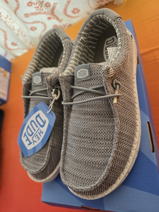 Hey Dude Other - Hey Dude Gray Knit Slip-On Loafers